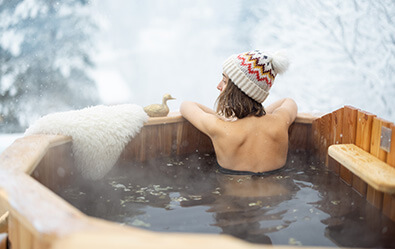 Woman enjoy a hot tub